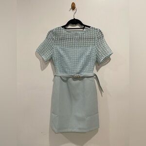 SaturdayClub Light Blue Textured Dress | XS | Like New